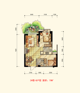 建筑面约70㎡